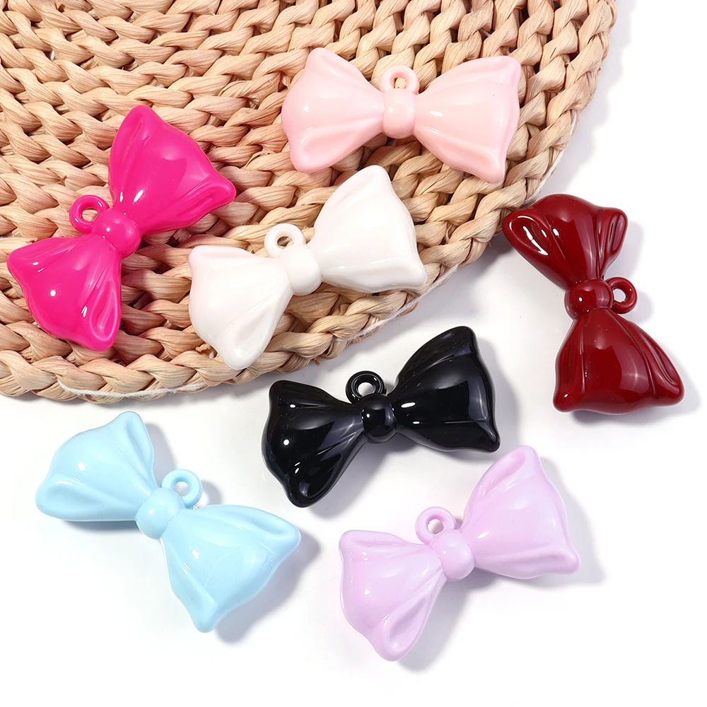 Butterfly Pendant Necklace - 2pcs 32x56mm 귀여운 Bowknot 아크릴 펜던트