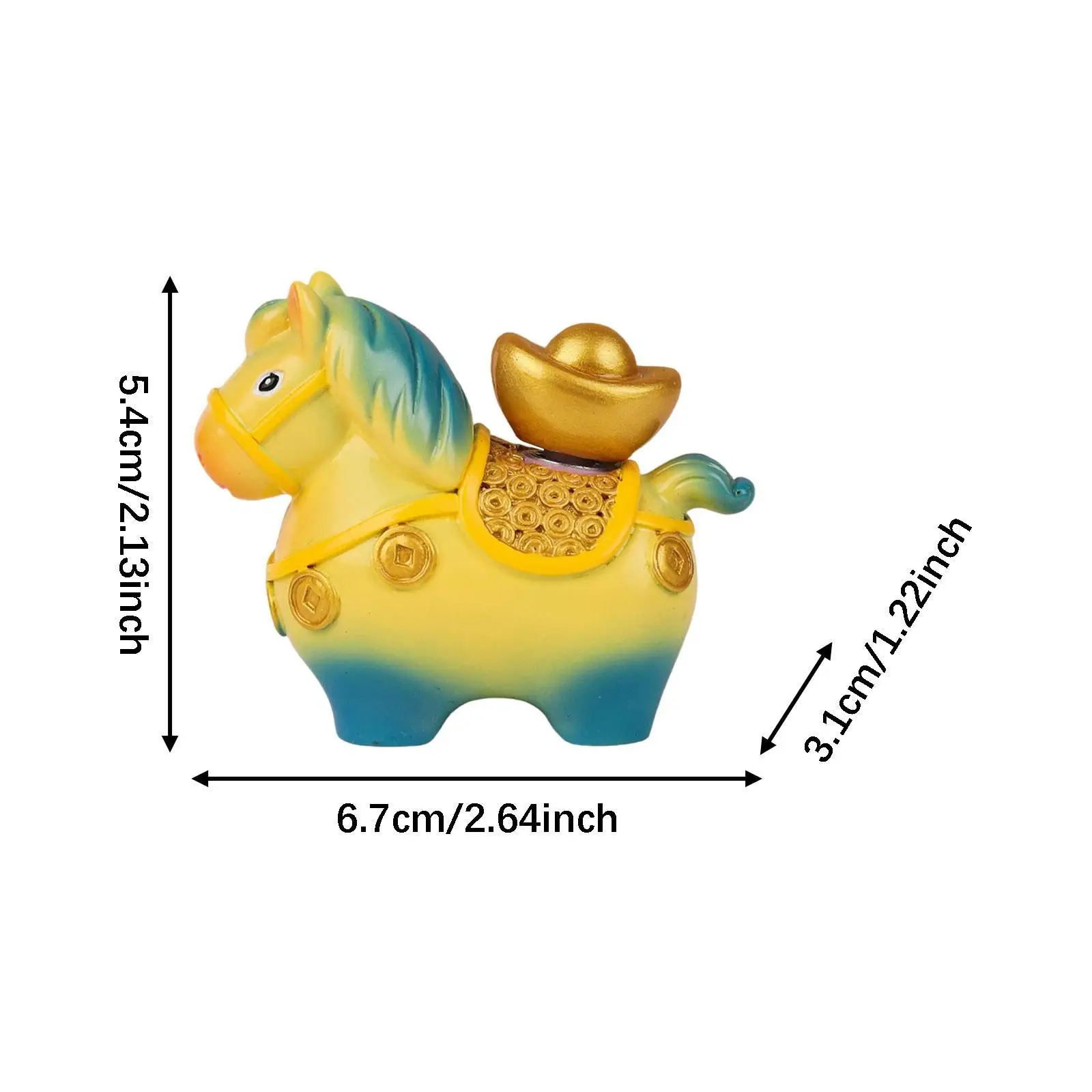 2026 Horse New Year Decorations Mascot Horse Statue Compact Cute Animal Statue for Holiday Desk Chair Table Office Decoration
