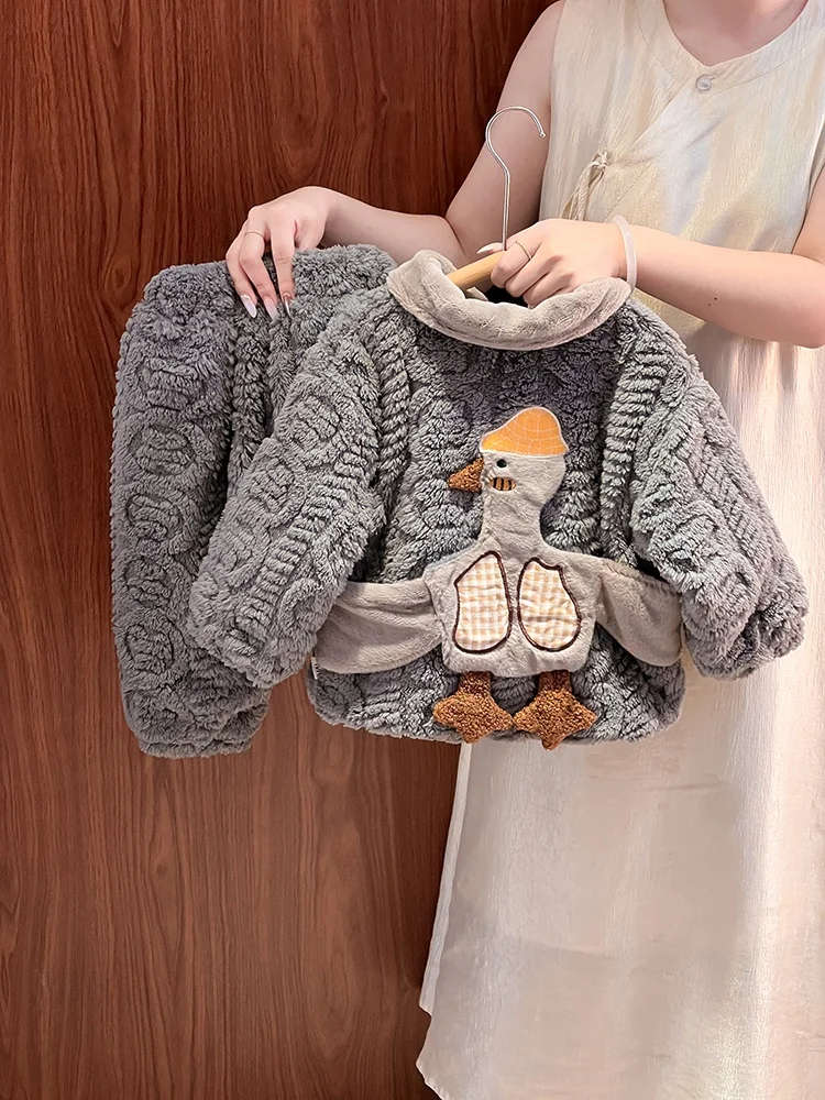 

Комплект домашней одежды для мальчиков Thiened Tee-Layer из хлопка, новинка 2025 года, зимний, с мультяшным принтом, из двух предметов