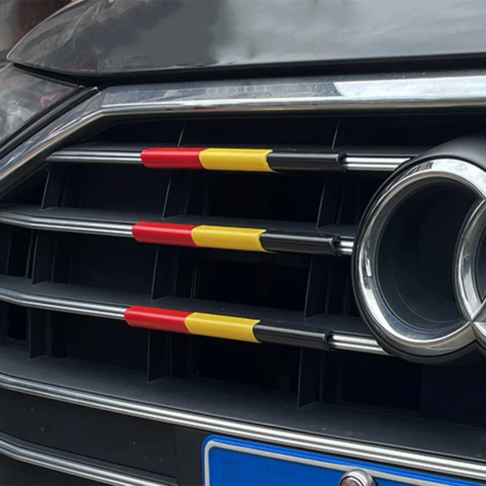 Car Front Grille Trim Strips Racing-Grills Decorative Three-Color Automotive Exterior Accessories For Audi A6 C8 4K 2019-2022