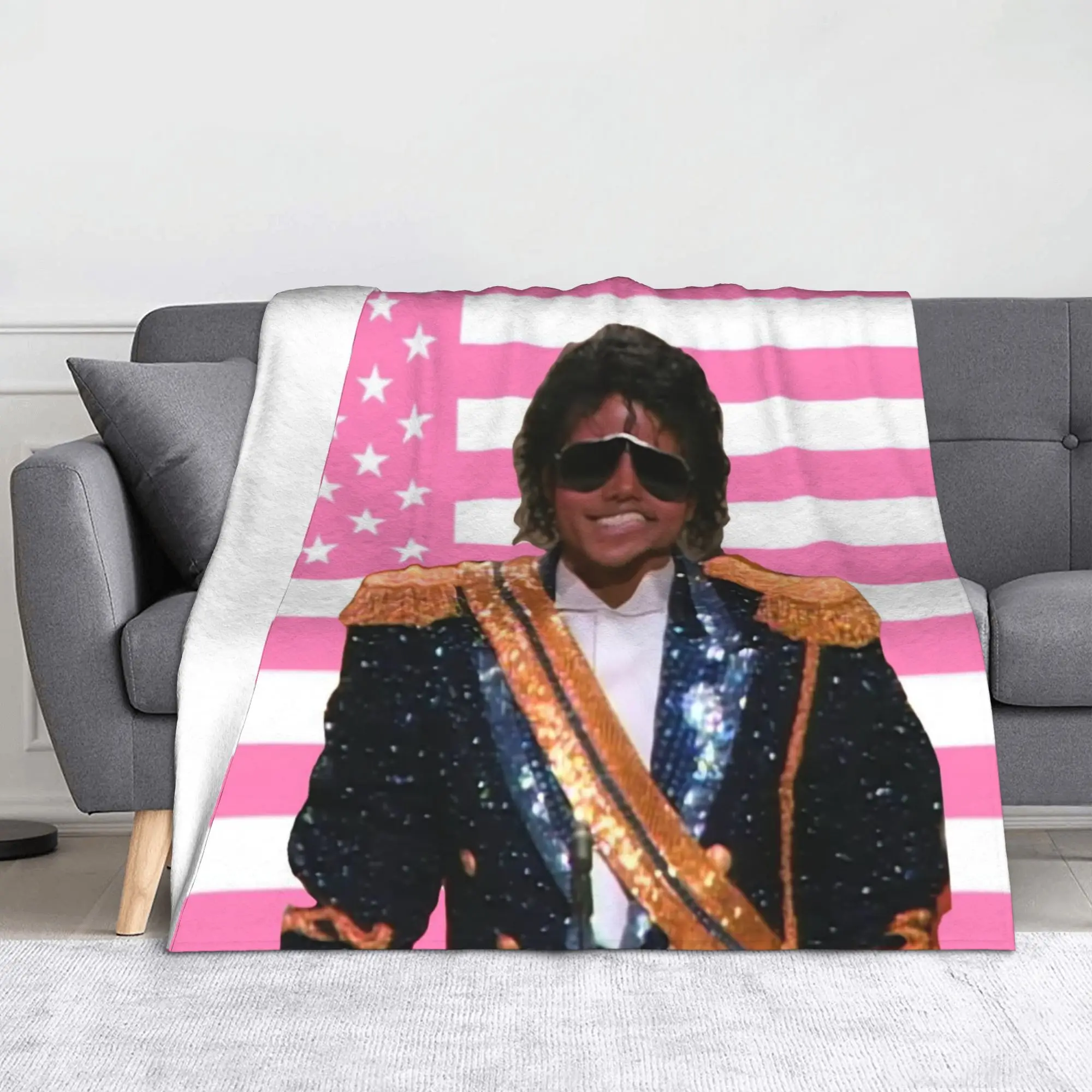 J-Jacksons Singer MJ Flannel Blanket  Awesome Throw Blanket for Home Hotel Sofa  150*125cm Bedspread