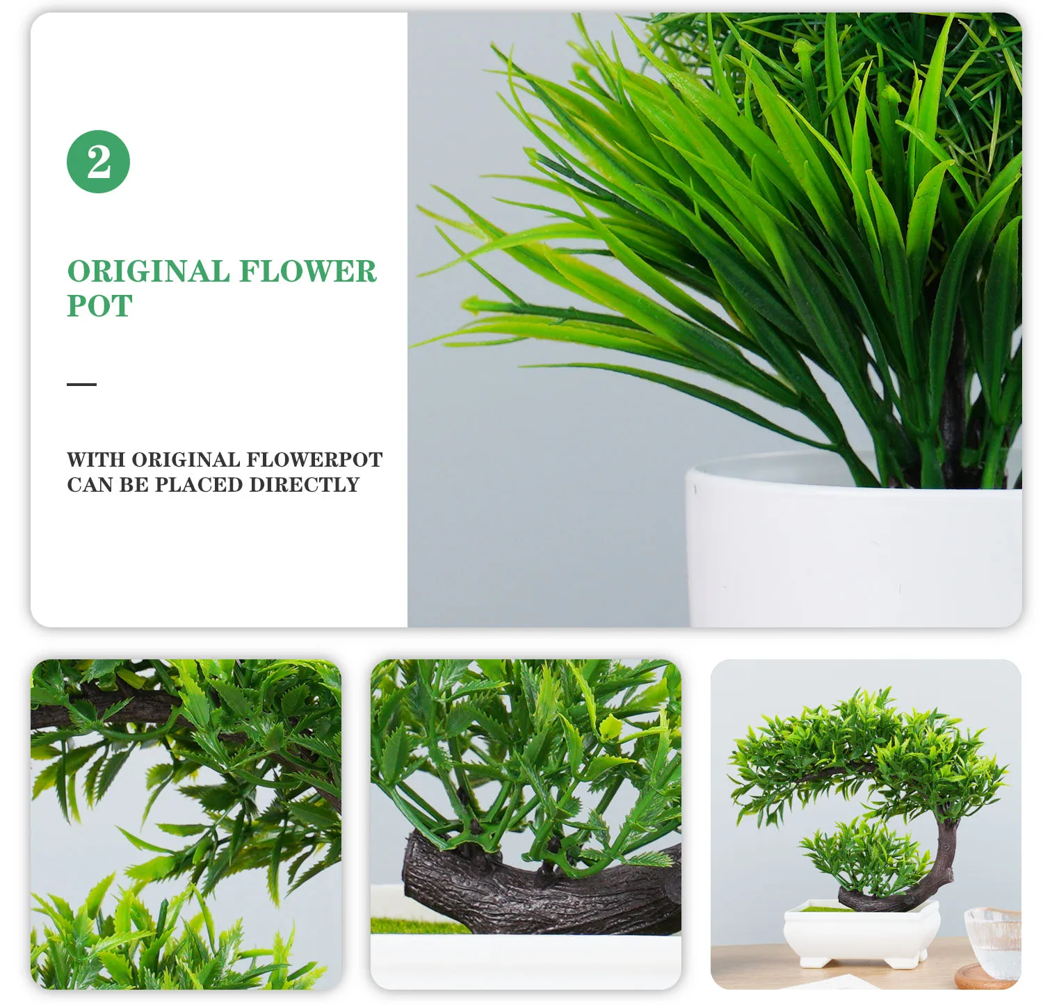 Artificial Green Plants Bonsai Table Potted Ornaments Simulation Pot Plants  Fake Flowers for Hotel Office Home Garden Decor - AliExpress 15