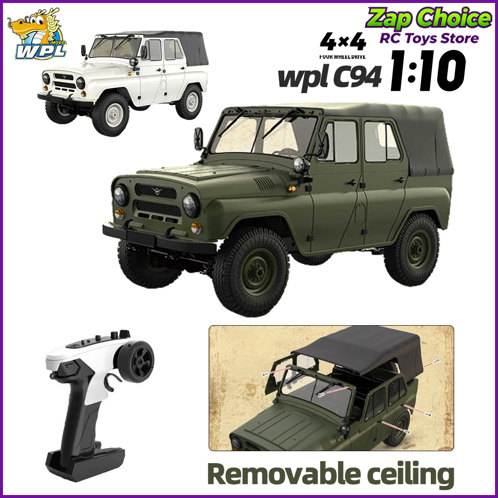 WPL C94 1/12 Scale 4WD Electric RC Off-Road Rock Climber Anti-Slip Tires 2.4G Remote Control Toy Truck Gift for Boy Adult