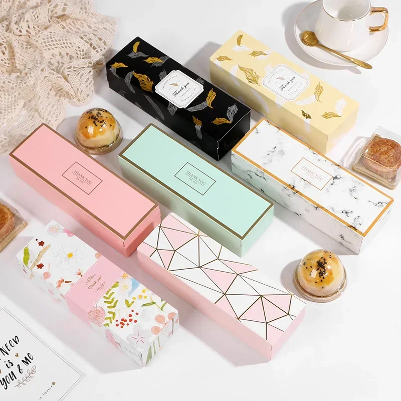 20Pcs Thanks You Paper Gift Boxes For Packaging Mooncake Egg Tray Rectangular Cardboard Biscuit Boxes Christmas Favor Packing