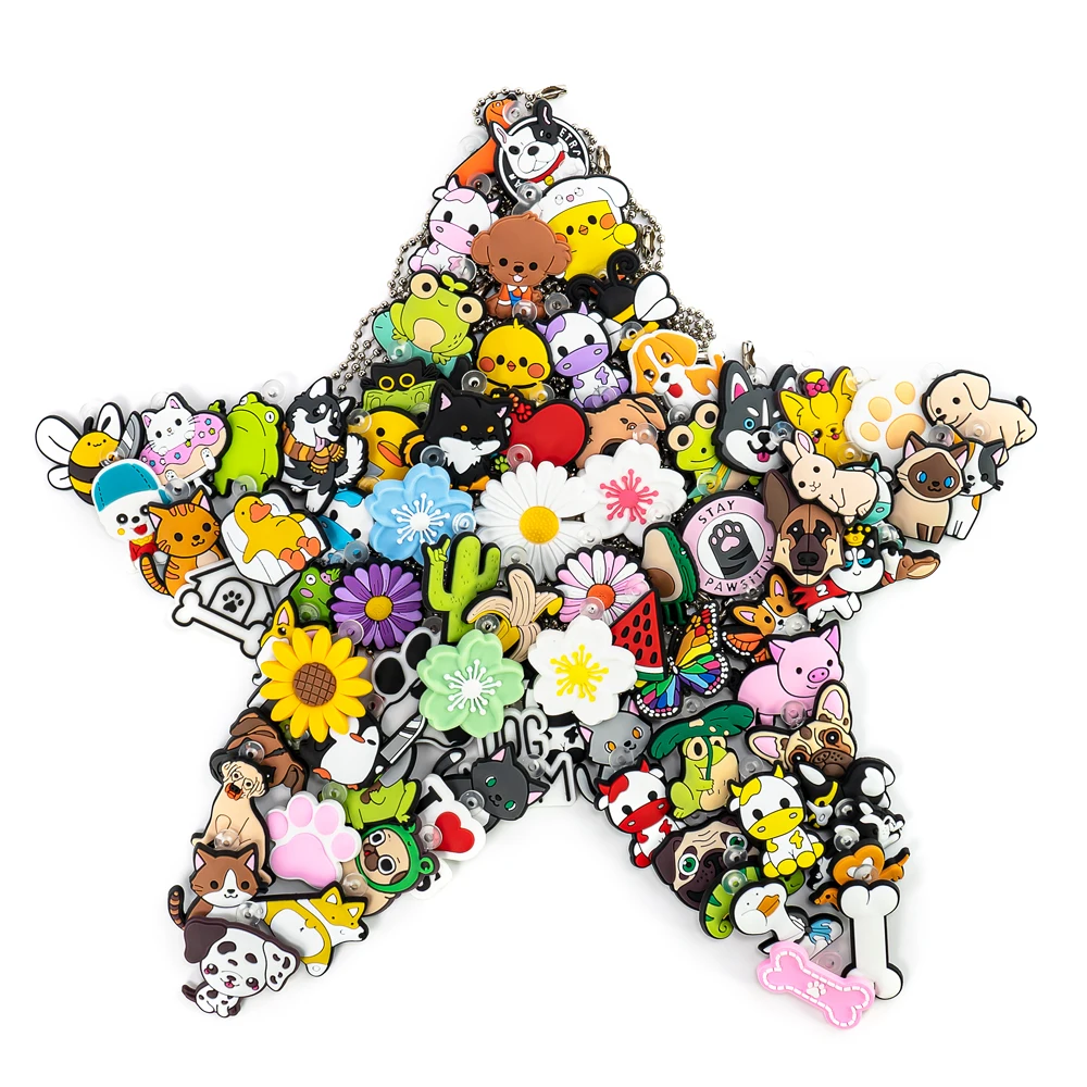 10/20/50/100 PCS Random Keychain Cute Animal Dogs Cats Cartoon Anime Character Keyring fit Car Key Accessories Friends Key Gift