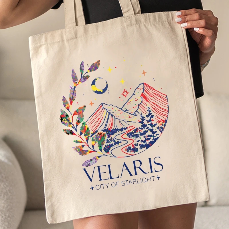 Veladditif-Sac fourre-tout en toile à motif de ville pour femmes, sacs de voyage réutilisables, sac à provisions ChimFolding