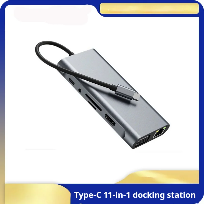 

11-in-1 Type-C Docking Station, 100Mbps Ethernet USB Hub with 100W PD Charging