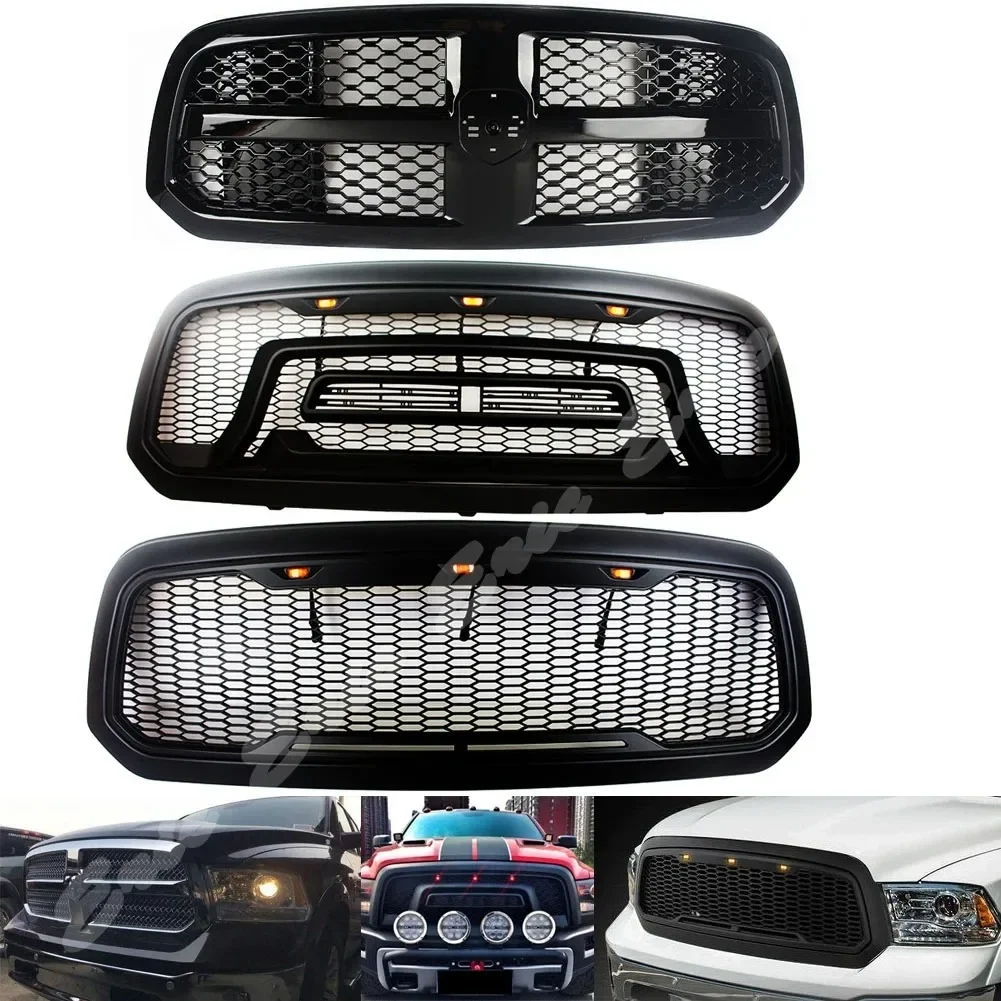 Car Front Grill Hood LED Light Upper Honeycomb Billet Faceflit For Dodge Ram 1500 2013 2014 2015 2016 2017 2018