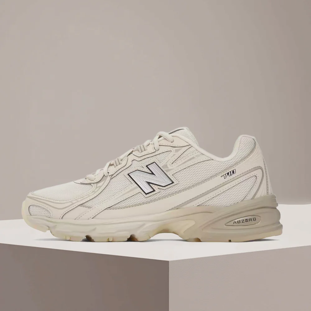 New Balance NB740 Unisex Low-Top Running Shoes  Beige, Shock-Absorbing Midsole, Breathable Upper & Durable Versatile U740LN1
