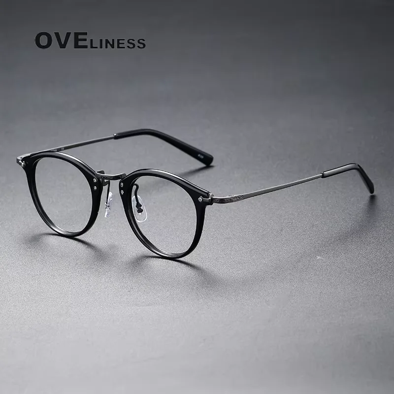 

Vintage Acetate Titanium Eyeglasses Frame Men Glasses Frame Women Retro Korea Luxury Brand Eyewear spectacles