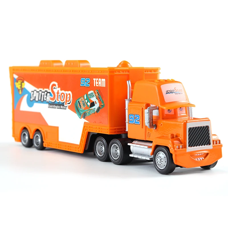 Cars Disney Pixar Cars No.92 Mack Racer\'s Truck Sputter Stop Diecast Toy Car Loose 1:55 Brand New In Stock Disney Cars3