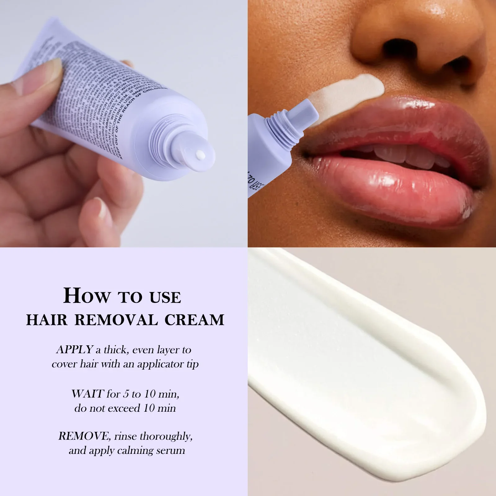Sensitive Skin Solution - 40ml Hair Removal Cream + 5ml Soothing Serum, Fast-Acting & Nourishing 2-Step Gentle Kit.