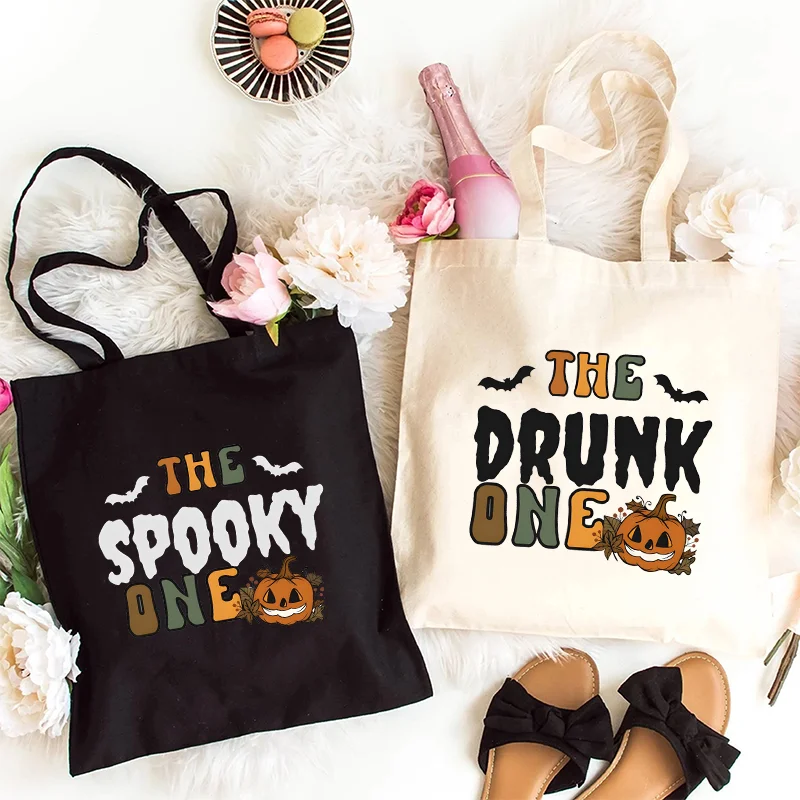 Borsa per la spesa da donna abbinata a borsa per donna riutilizzabile di Halloween divertente borsa per Shopper a tracolla da donna con grafica di