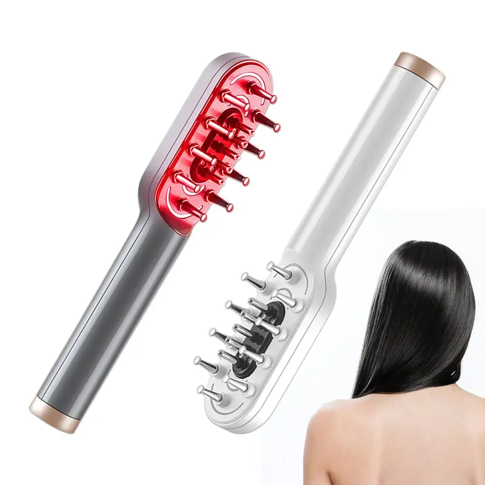Electric Hair Growth Comb Phototherapy Massage Comb Vibration Infrared Red Blue Light Anti Hair Loss Hair Brush Head Massager fa