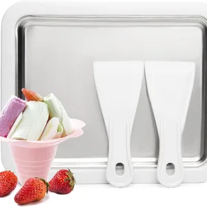 Mini -Eiscrememaker mit 2 Spatel, Hand, Schwetendspot, Rollpfanne, Gefrierkit, Geburtstagsgeschenk für Kinder, Heimteil 8 Hauptverkäufe Gefrierschrank für Eiscreme - №2