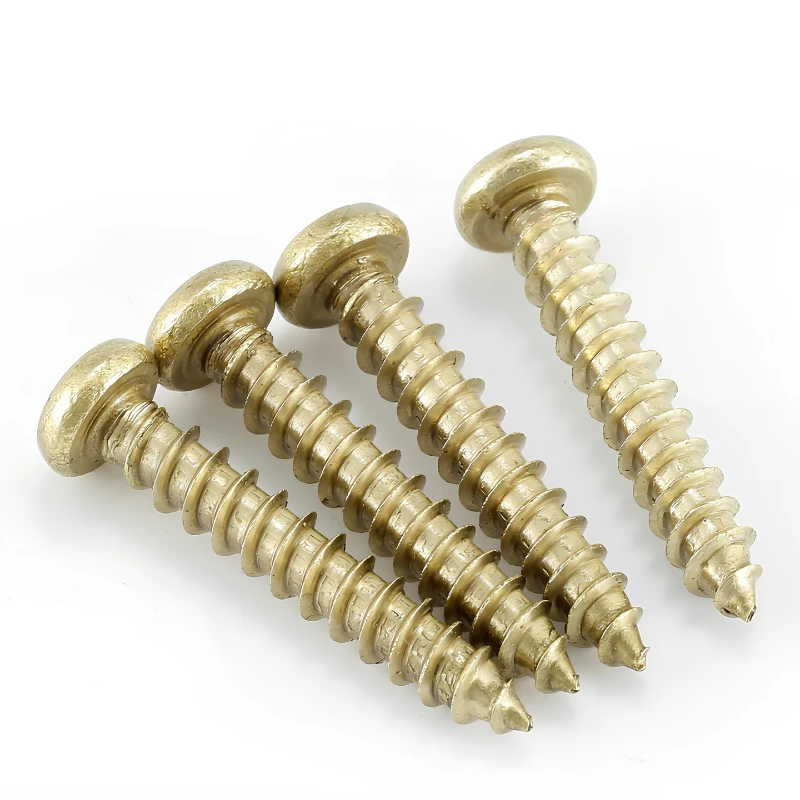 النحاس جولة رئيس فيليبس المسمار الذاتي التنصت M3 M3.5 M4 M5 M6 الخشب المسمار طول 6 مللي متر ~ 50 مللي متر #5