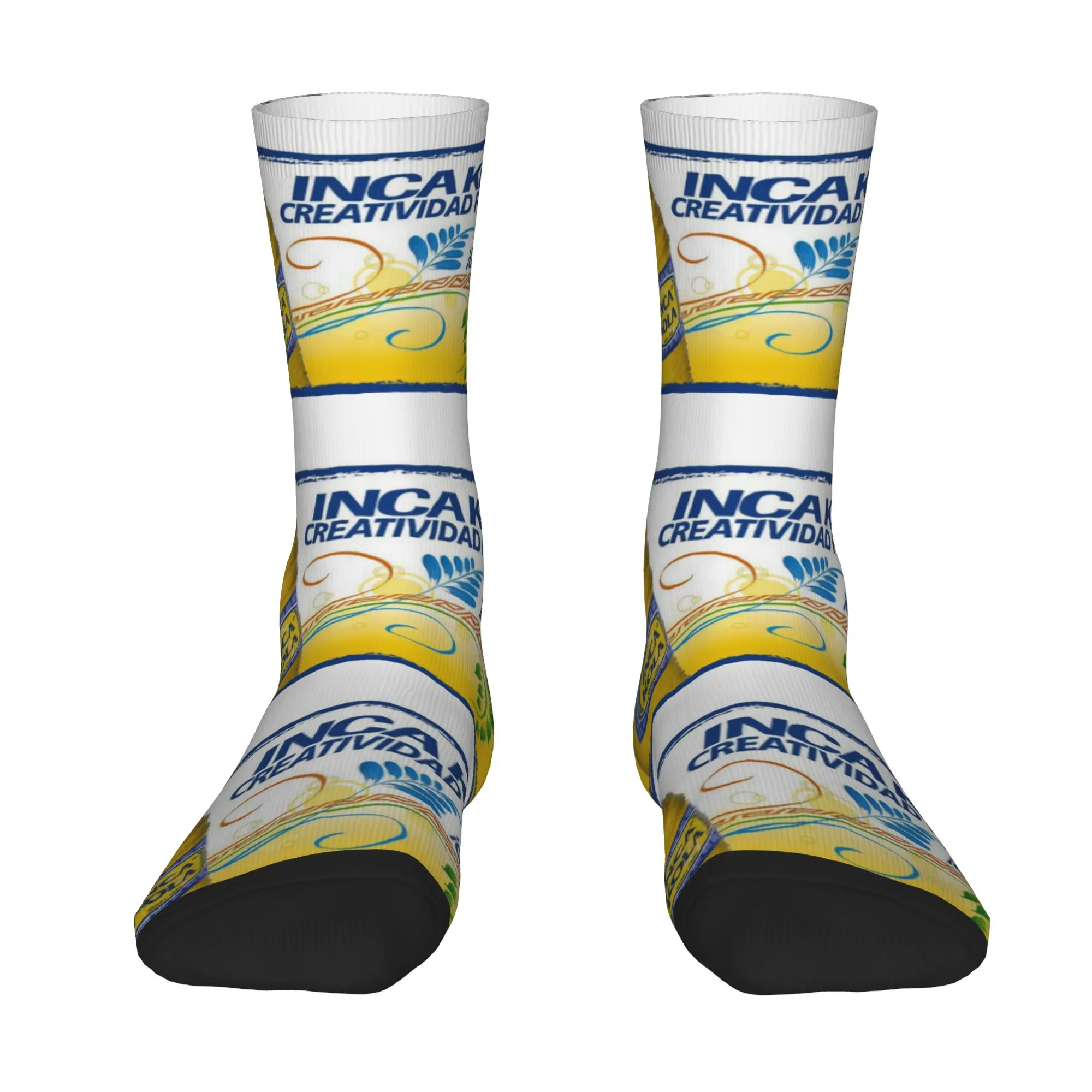 Funny Sock iInca Kola iInca Kola Creatividad Peruana Promotional  Harajuku Seamless Pattern Printed Men Socks Casual Men's Socks