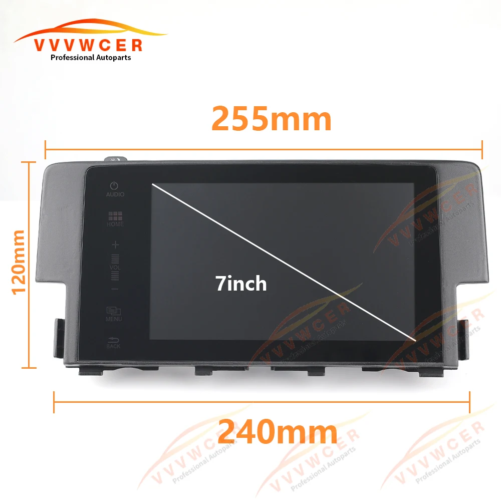 9710-TBA-A11 39710-TBA-A21 7 Inch LCD Display Monitor And Touch Screen Panel For Honda Civic 2016 - 2018Year