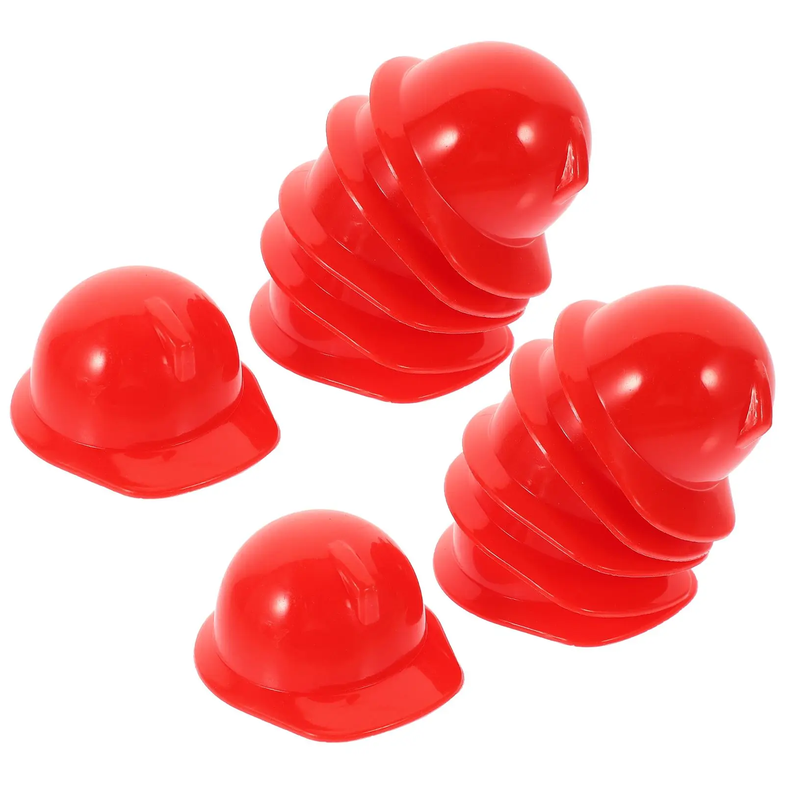 

20 Pcs Pet Hat Red Plastic Construction Mini Bike Decorations Helmets Man