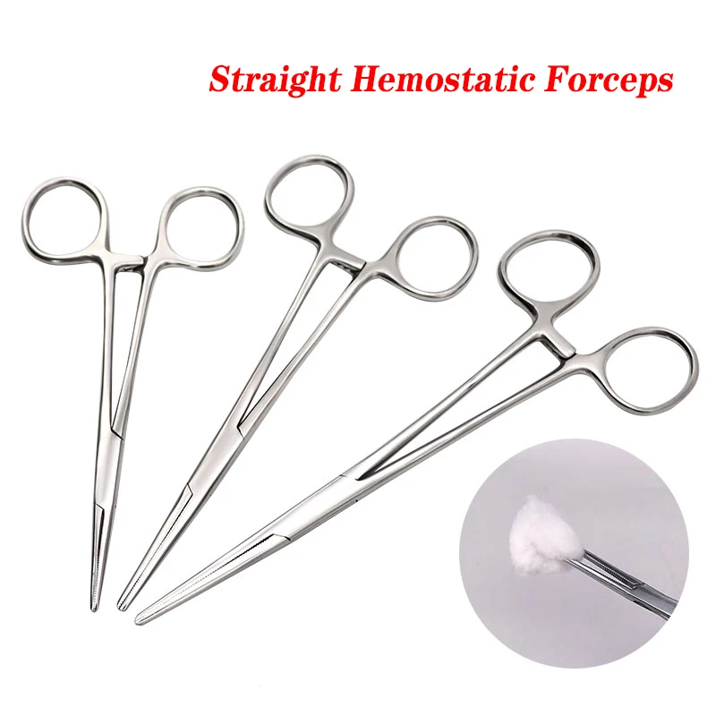 1pc Dental Straight Hemostatic Forceps Stainless Steel 14cm 16cm 18cm Tip Straight Surgical Forceps Dentist Surgical Tool