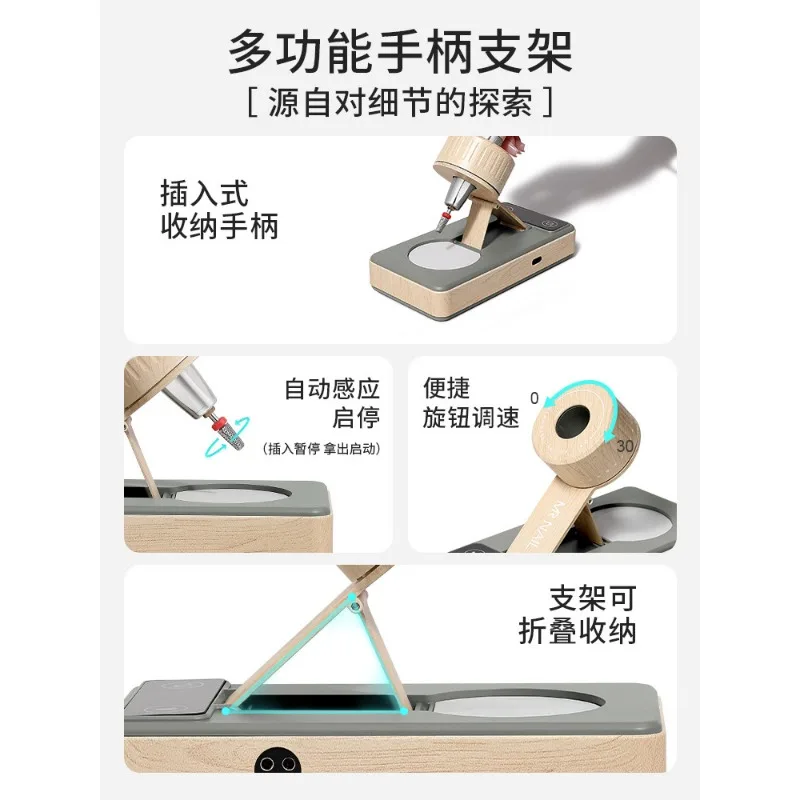 Brushless Nail Drill Machine Rechargeable Silent Electric Nail File For Salon Remove Gel Dead Skin