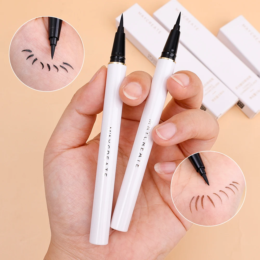Waterproof No Blooming Liquid Eyeliner Pen Quick Drying Long-lasting Matte Black Brown Eyeliner Pencil Beauty Eyes Makeup Tools