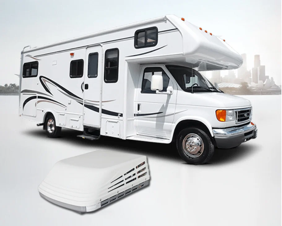 RV Motorhome เครื่องปรับอากาศ Camper Caravan เครื่องปรับอากาศบนหลังคารถ 110v เครื่องปรับอากาศบนหลังคารถตู้