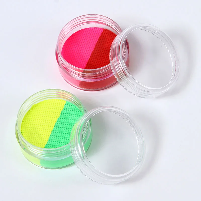 24 colori pittura viso e corpo doppio colore lavabile pigmento solubile in acqua Tattoo Art Halloween Christmas Party Makeup Palette