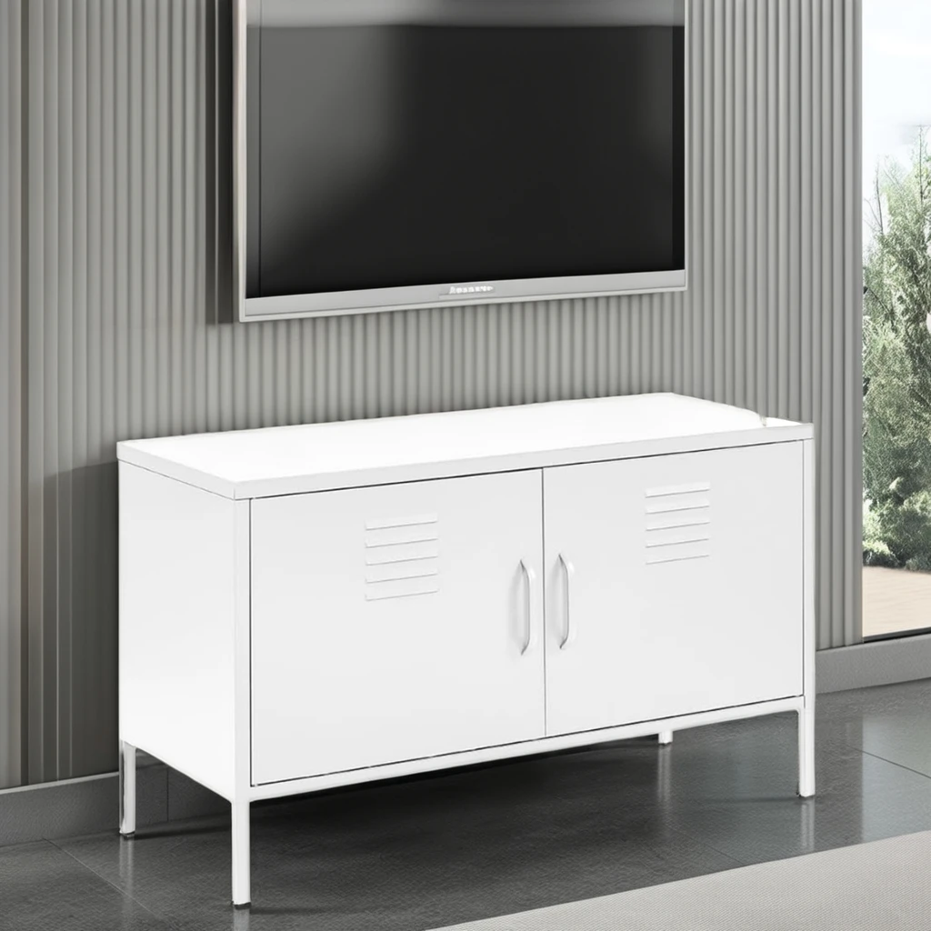 

！@2 Door Wide Metal Locker Accent Storage Cabinet,TV Cabinet,TV Stand Locker,living Room Cabinet,steel Wardrobe Locker
