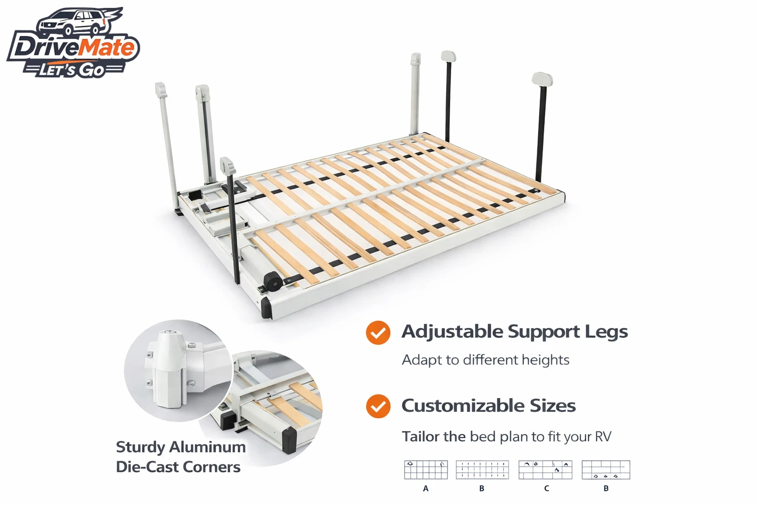 

Hot Sale RV Motorhome Bed Lift Electric System - 12V/24V Mechanism for Camping Cars & Recreational Vehicles