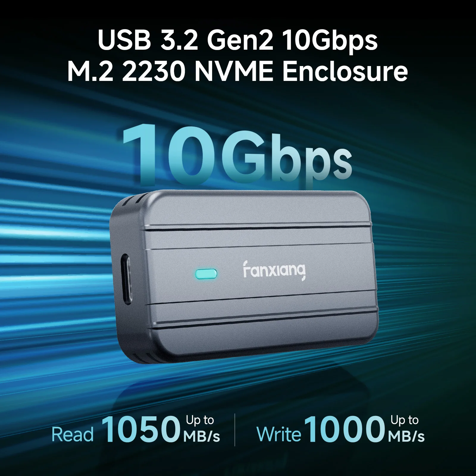 Корпус Fanxiang MP83 USB 3.2 Gen 2 SSD 10 Гбит/с M.2 NVMe PCIe — USB-адаптер/считыватель, поддержка клавиш M, B&M/2230 SSD