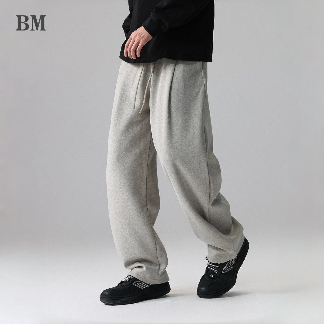 

Mens Japanese Streetwear Joggers Straight Leg Solid Color Oversized Sweatpants Casual Loose Fit Sporty Pants Fashion Trousers