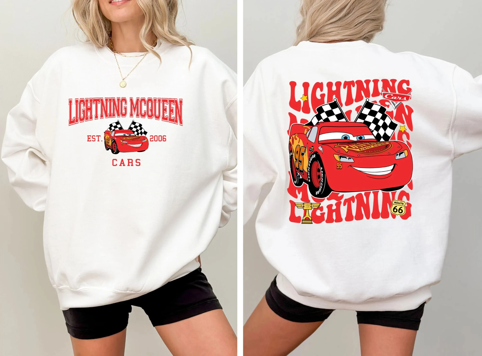 2022 Disney Pixar Cars Sweatshirt Lightning McQueen Sweatshirt Radiator Springs Piston Cup Sweatshirt Cars Est 2006 Sweatshirt