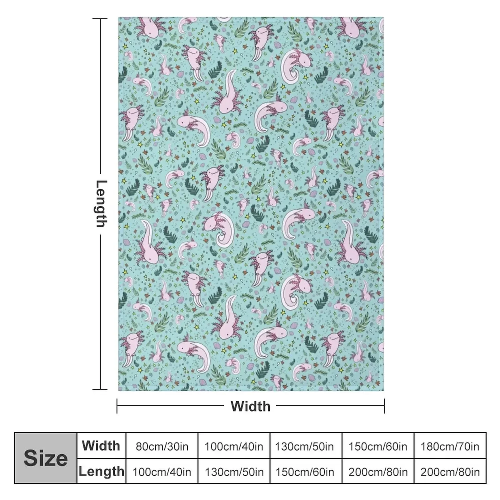 Axolotls in Blue Throw Blanket Luxury Brand Blankets Sofas Of Decoration Flannels Blankets