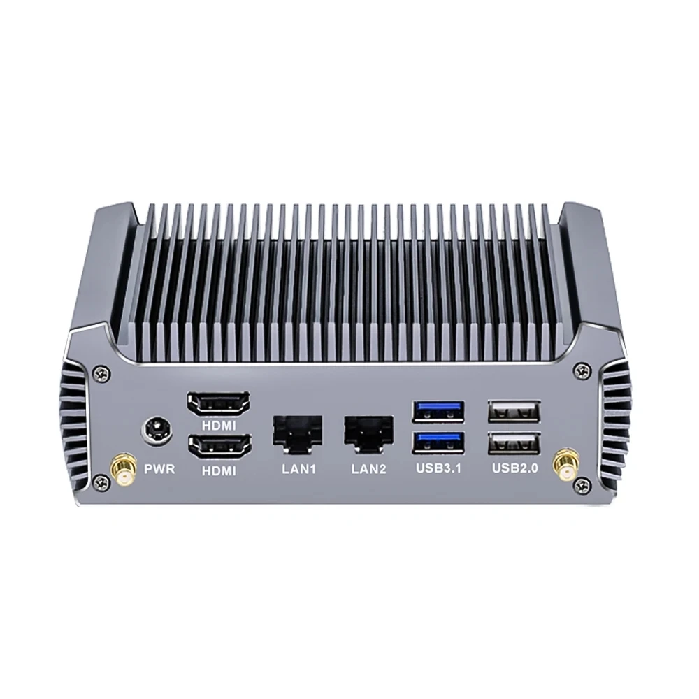 Imagem -02 - Topton-fanless Fanless Amd Mini pc Ryzen 7730u Core 16 Threads Lanes Windows 11 Gaming Computer 2x4k Barebone Router Wifi6