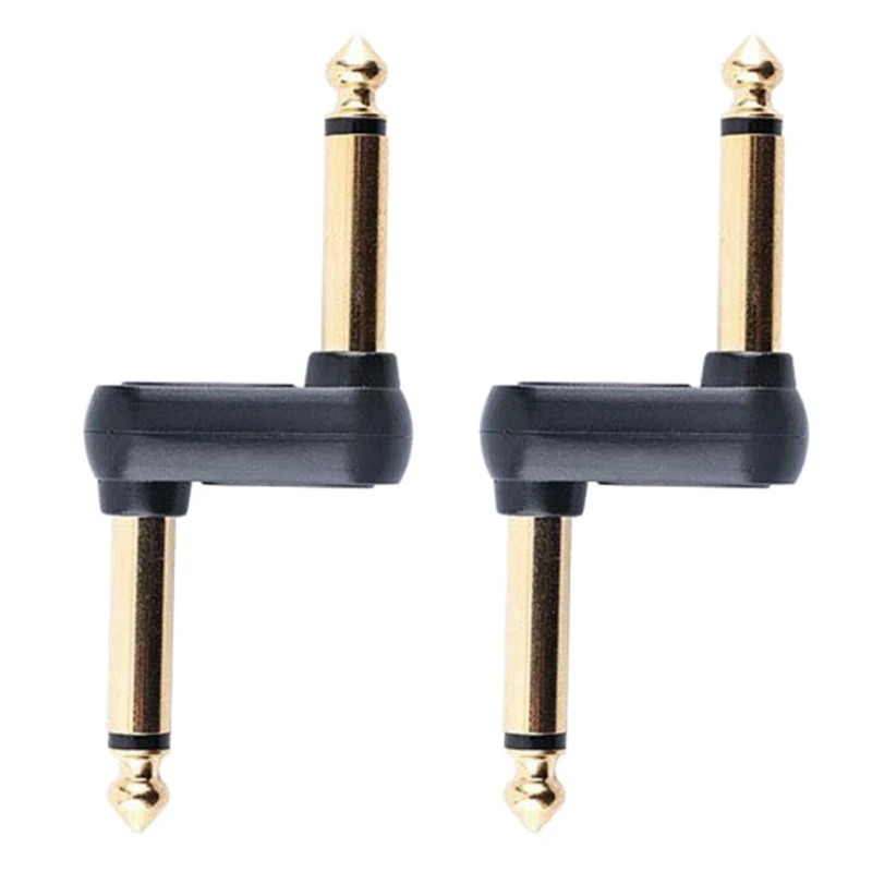 2Pcs 6.35mm 1/4'' Type Male to Male Plug Guitar Pedal Coupler Pedal Connector Z Type Male to Male Jack Plug Connector