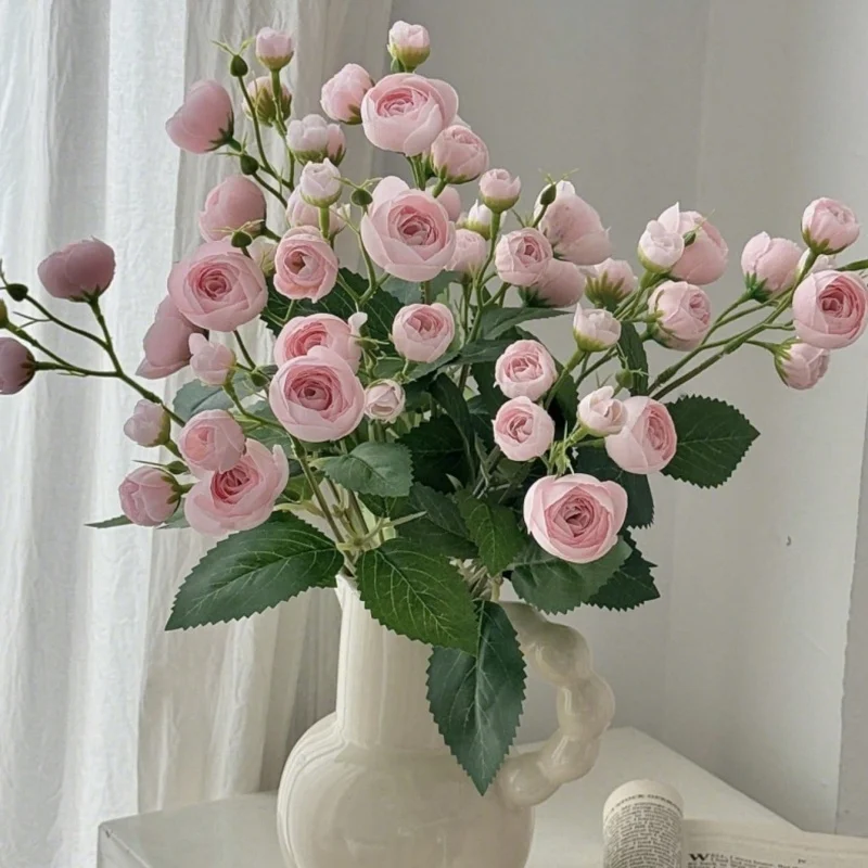 1 Ramo de Flores Artificiales de Peonía, 12 Cabezas, Flores Falsas para Decoración de Bodas, Decoración del Hogar, Adorno para Jarrón DIY