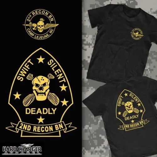 Usmc United States Marine Corps 2Nd Recon Reconnaissance Battalion T-Shirt Men Summer Round Neck Men\'S T Shirt  Casual Tees