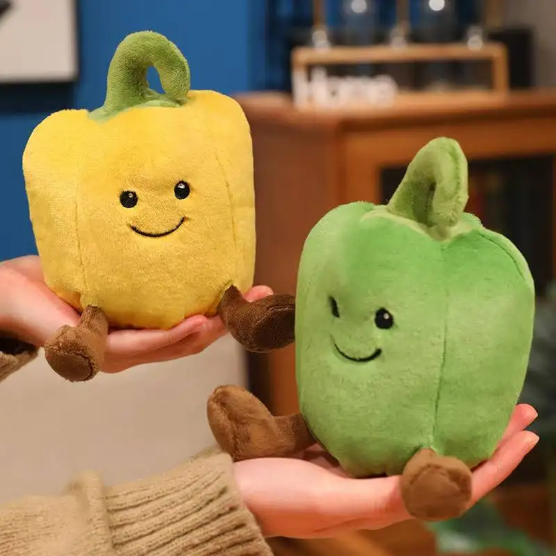 أحدث دمية الفلفل الأخضر الملونة Kawaii محشوة ألعاب من نسيج مخملي اليدوية دمية الكرتون أنيمي لطيف الأطفال هدية عيد ميلاد دمية ممتعة #4