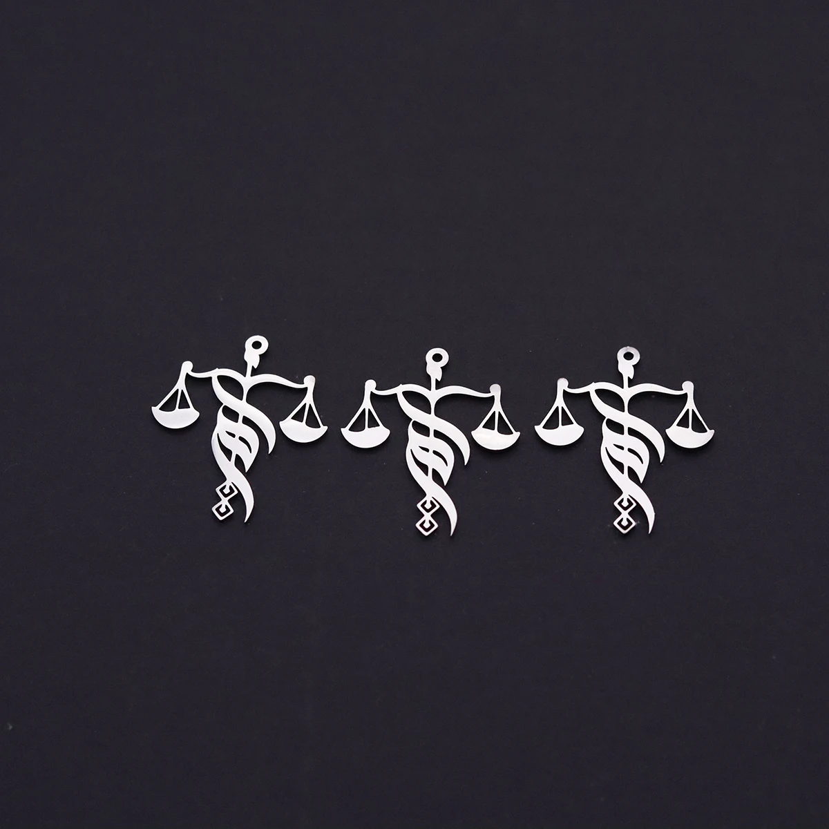 3pcs Fashion Zodiac Libra Balance diy Earring Stainless Steel Pendant Charms for Jewelry Making Necklace Girls Craft Supplies