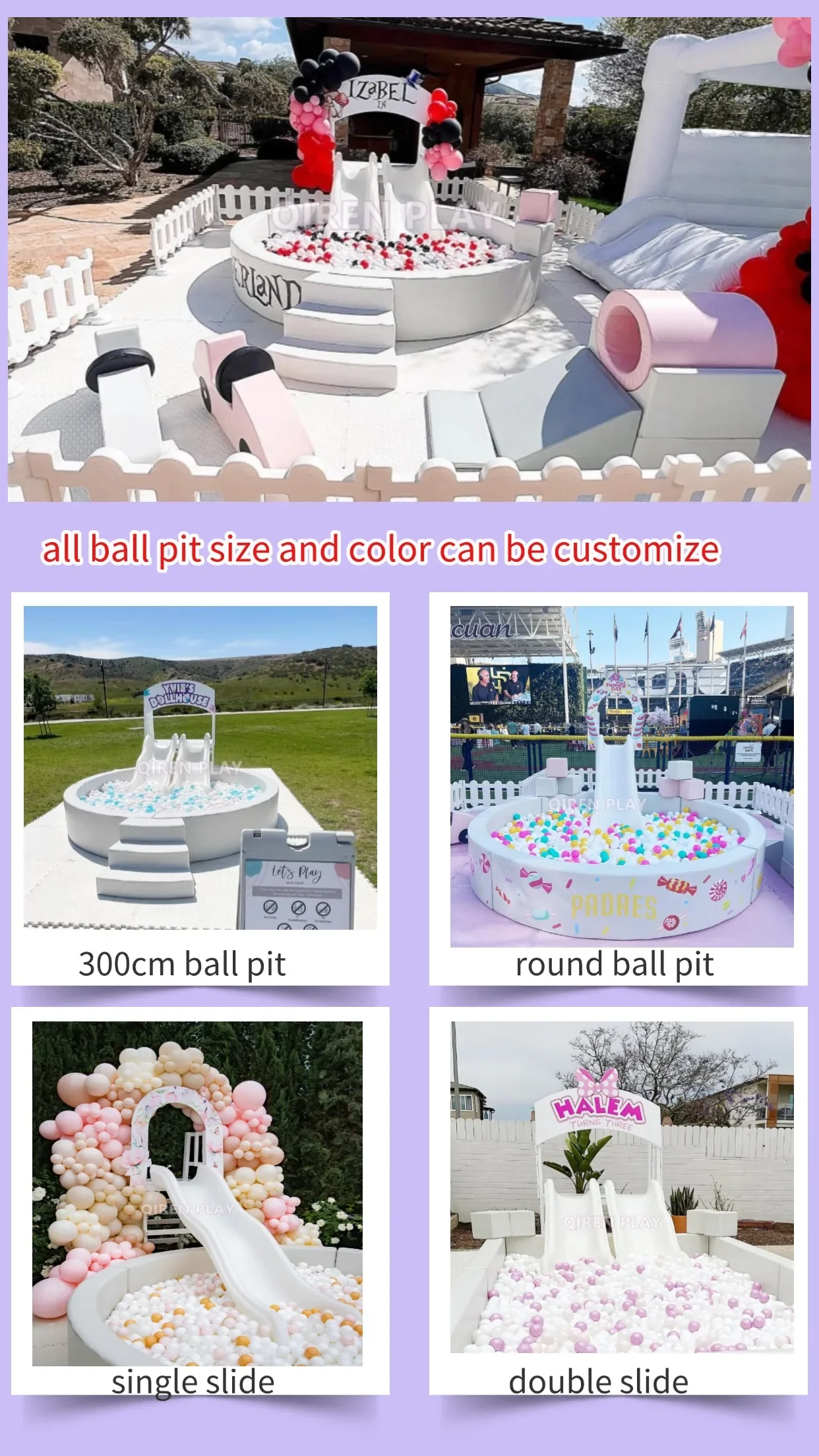 2026 Customize Designs Playground Softplay Ocean Ball Pool Toddler Colorful Round Soft Play Ball Pit for Party