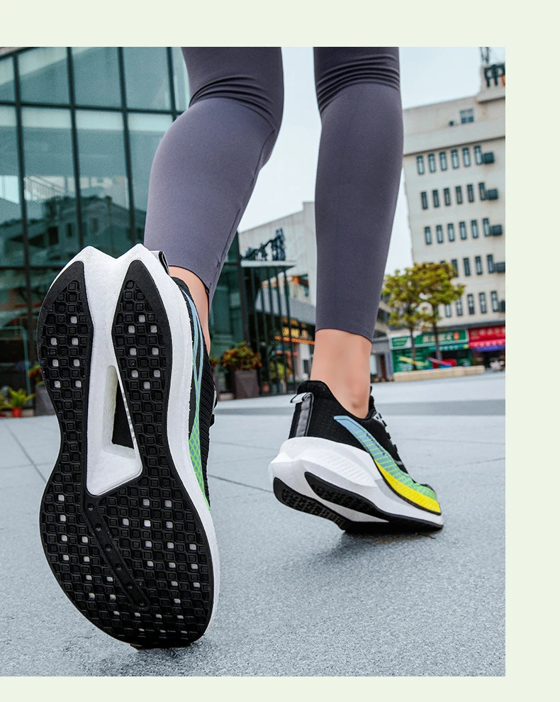 Herren-Laufschuhe mit Carbonplatte, Marathon-Sportschuhe, atmungsaktiv, leicht, bequeme Damen-Sportschuhe, ideal zum Gehen, für Reisen und Freizeitaktivitäten. – Detail 24