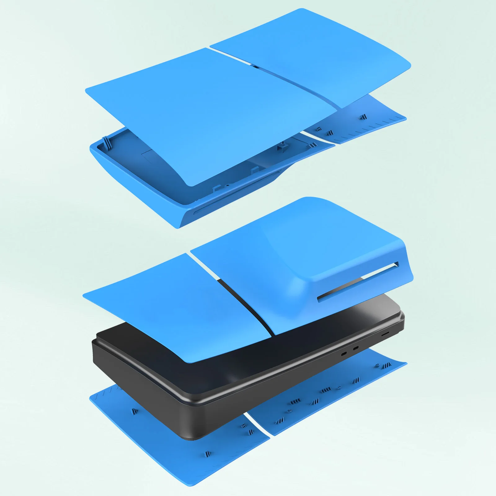 Star Blue Color Premium ABS Wymienna obudowa Czarne płytki kompatybilne z Playstation5 Slim Disc Edition — zdjęcie produktu 3