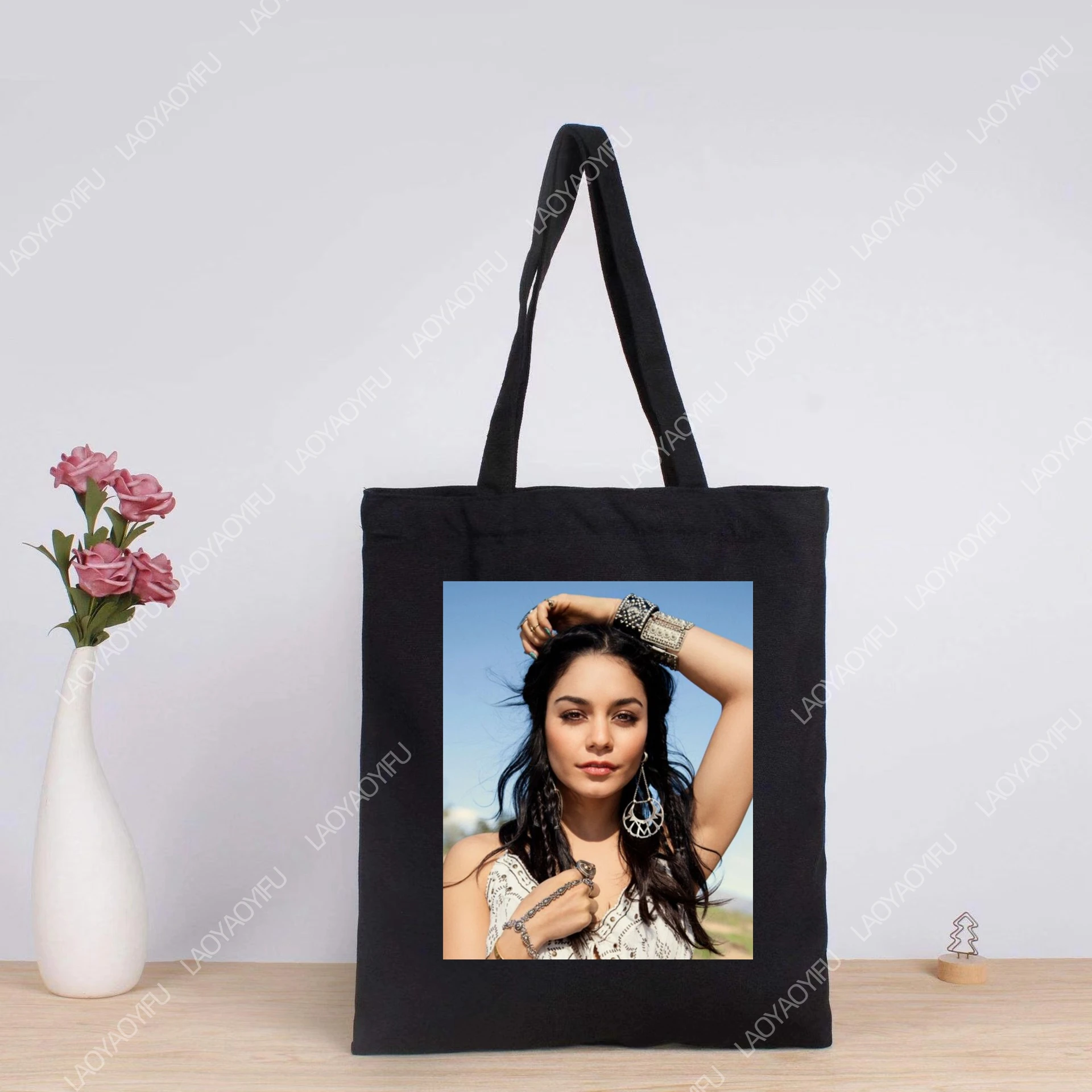 Vanessa Hudgens Shopping Bags Women Gift for Mom Shopper Bag Totebag Tote Aesthetic Woman Cloth Canvas Large