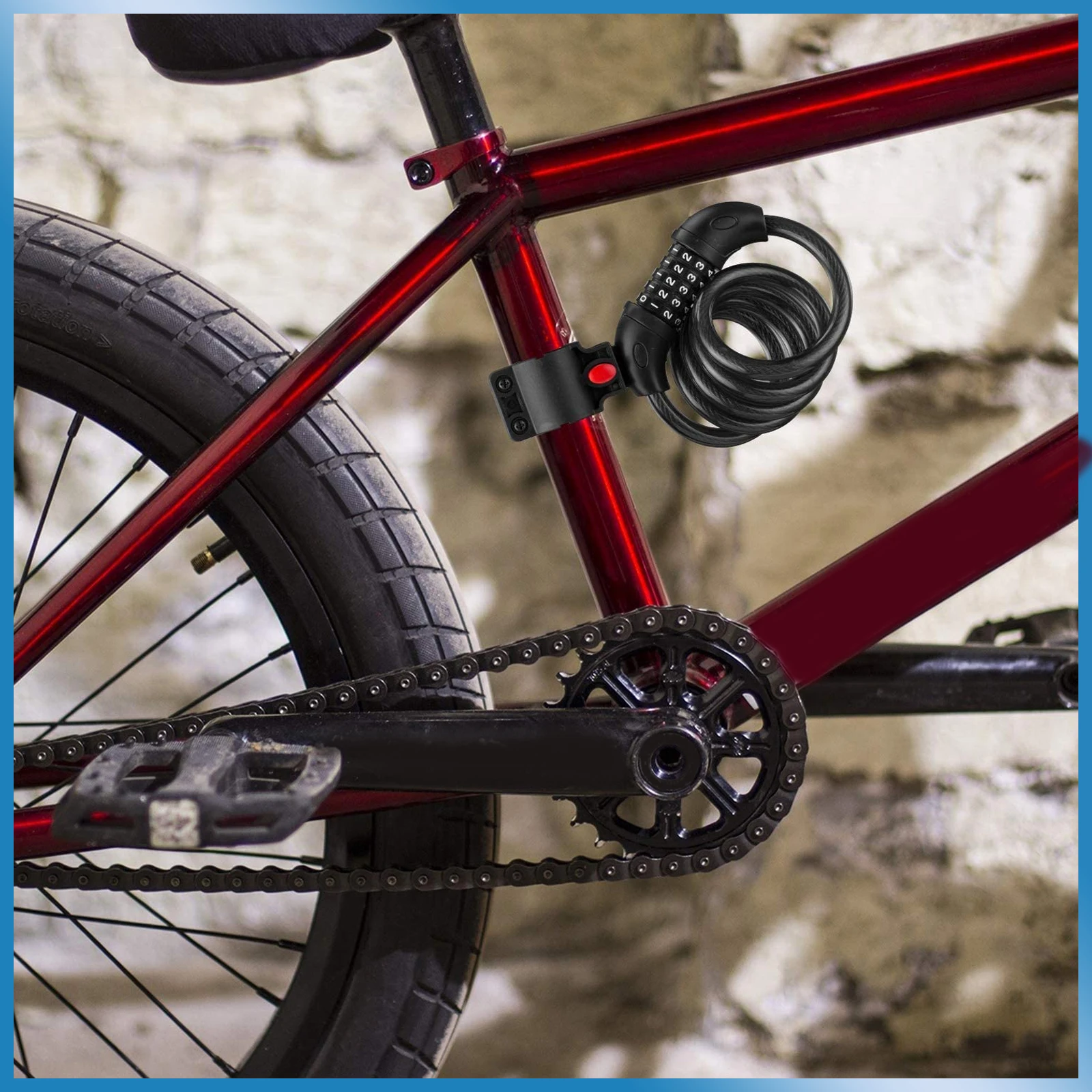 

Bike Cable Lock 5-Code Password Durable Steel Cable Long Enough Anti Theft Reflective Coating Keyless Bike Supplies Riding