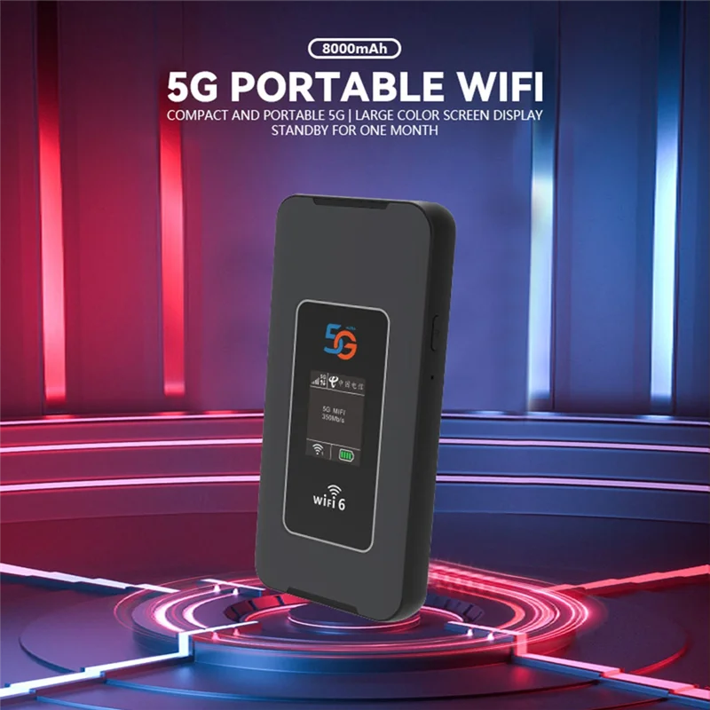 A69Z 5G Router Wifi Saku 8000Mah Wi-Fi 6 5G Dual Band 1800Mbps Layar Warna Hotspot Seluler 5G/4G LTE Router Portabel UE