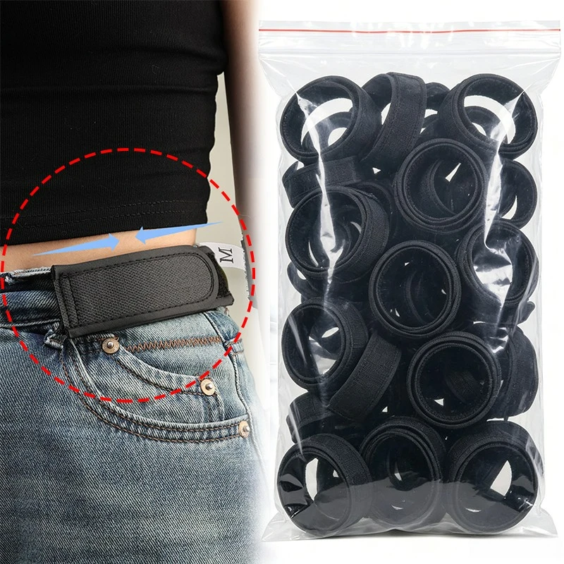 New No Buckle High Elastic Belts For Women Men Unisex Black Stretch Belt For Pants Jeans Buckle Free Adjustable Invisible Belts