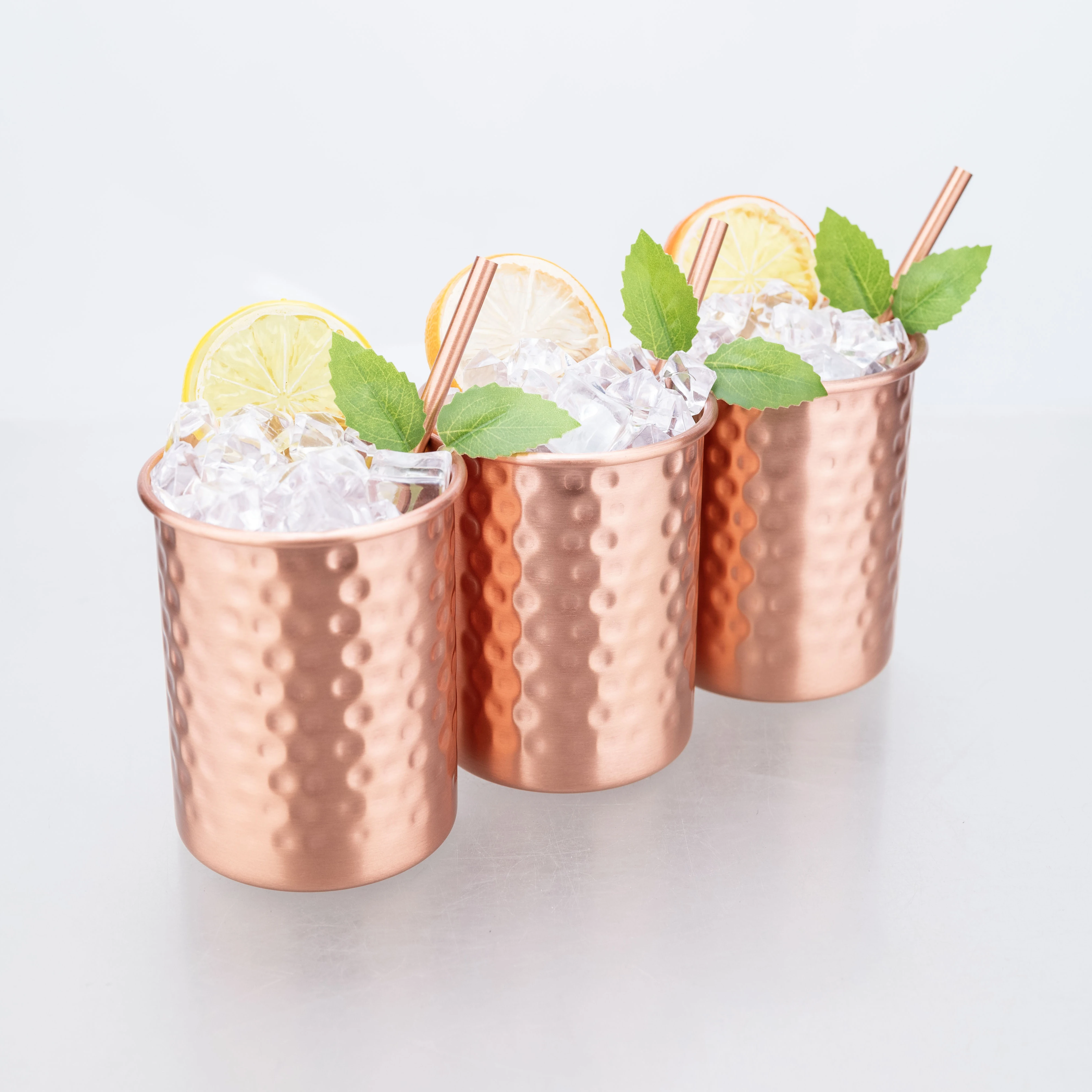 100% 400ml Copper Moscow Mule Mug With Straw 2/4PCS Durable Coppery Beer Mugs Coffee Mug Milk Cup Cocktail Pure Copper Bar Cup - view 5