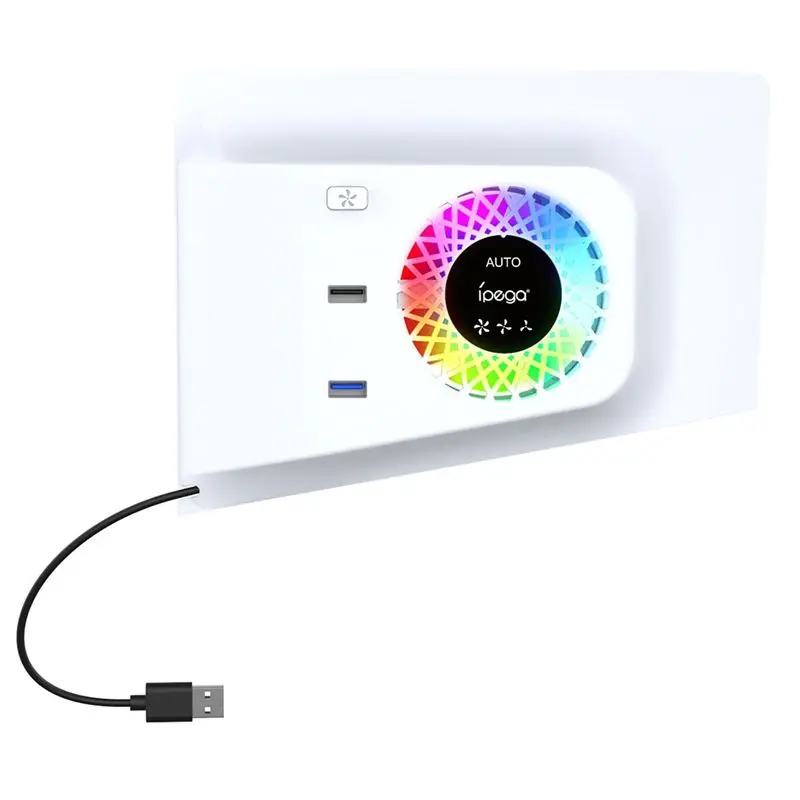 Ventilador de refrigeración Ipega con control de temperatura, enfriador + USB, luces RGB HUB PG-P5S019 para PS5 Slim, para Playstation 5 Slim