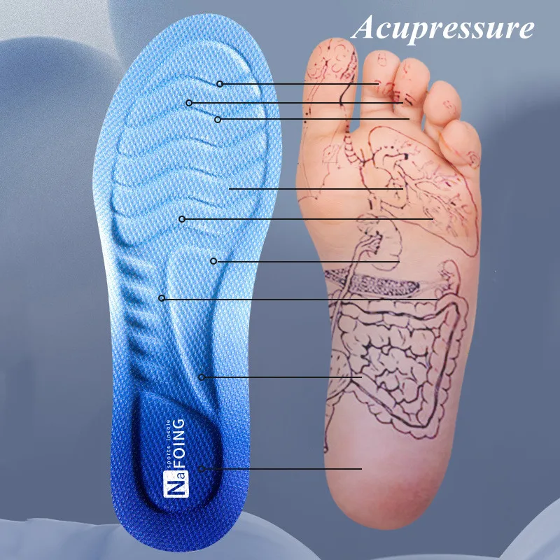 4D Latex Sport Insoles Super Soft High Elasticity Shoe Pads Anti-pain Deodorant Cushion Arch Support Running Insoles Foot Insole